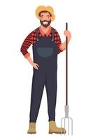 male farmer with rake vector