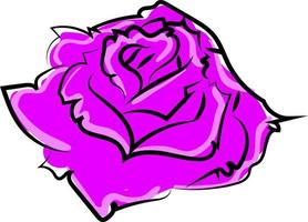 Purple rose, illustration, vector on white background.