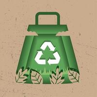 recycle arrows in shopping bag vector