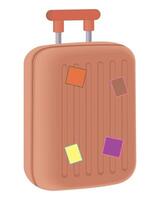 travel suitcase with stickers vector