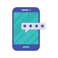 smartphone with password vector