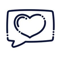 speech bubble with heart vector