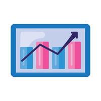 statistics bars in tablet vector