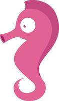 Pink seahorse, illustration, on a white background. vector
