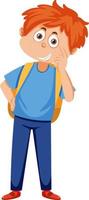 Boy smiling with bullying expression vector