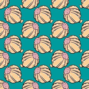 patrón de ajo, patrón sin costuras sobre fondo azul. vector