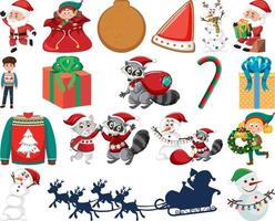 Christmas characters and elements set vector