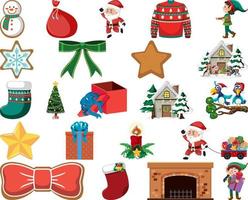 Christmas characters and elements set vector