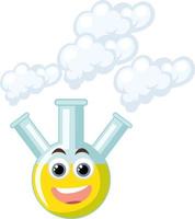 Yellow liquid with smoke science experiment vector