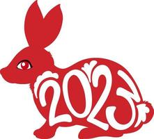 Chinese Lunar New Year Rabbit symbol 2023 vector