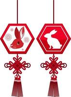 Chinese Lunar New Year Rabbit symbol 2023 vector