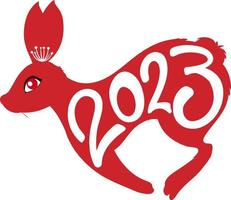 Chinese Lunar New Year Rabbit symbol 2023 vector