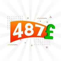 487 Pound Currency vector text symbol. 487 British Pound Money stock vector