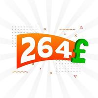 264 Pound Currency vector text symbol. 264 British Pound Money stock vector