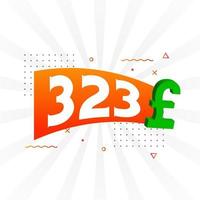 323 Pound Currency vector text symbol. 323 British Pound Money stock vector