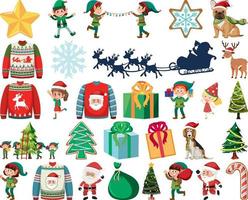 Christmas characters and elements set vector