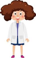 Cute scientist girl cartoon character vector