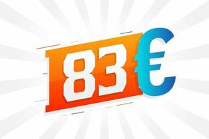 83 Euro Currency vector text symbol. 83 Euro European Union Money stock vector