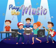 Play the music poster design vector