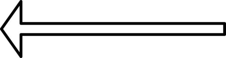 Thin lined arrow pointing to the left, illustration, vector on white background.