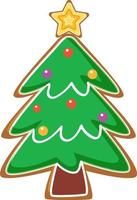 Christmas tree gingerbread cookie isolated vector