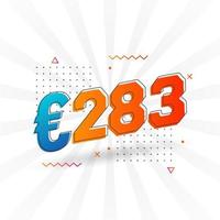 283 Euro Currency vector text symbol. 283 Euro European Union Money stock vector