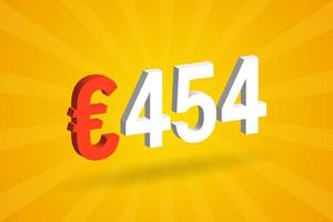 453 Euro Currency 3D vector text symbol. 3D 453 Euro European Union Money stock vector
