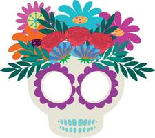 dia de muertos con calaca mexicana vector