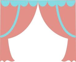 Pink curtain, illustration, vector on a white background.