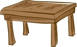 mesa de madera, ilustración, vector sobre fondo blanco