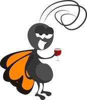 Drunk butterfly ,illustration,vector on white background vector