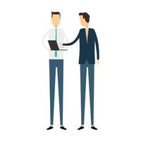 flat vector two business people team meeting concept