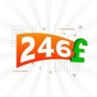 246 Pound Currency vector text symbol. 246 British Pound Money stock vector