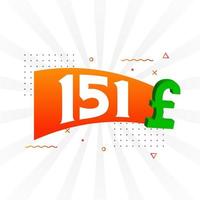 151 Pound Currency vector text symbol. 151 British Pound Money stock vector