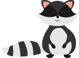 Small raccoon, illustration, vector on white background.