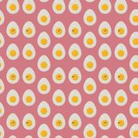 Boiled egg pattern illustration, vector on white background