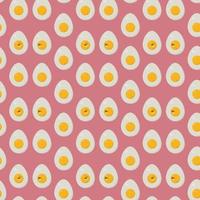 Boiled egg pattern illustration, vector on white background