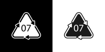 O 07 recycling code symbol. Plastic recycling vector polyethylene sign.