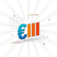 111 Euro Currency vector text symbol. 111 Euro European Union Money stock vector