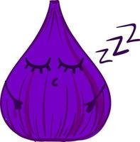 Purple sleeping fig, illustration, vector on white background