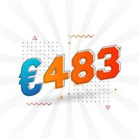 483 Euro Currency vector text symbol. 483 Euro European Union Money stock vector