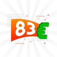 83 Euro Currency vector text symbol. 83 Euro European Union Money stock vector