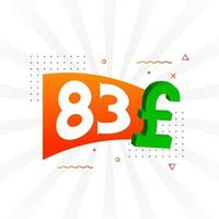 83 Pound Currency vector text symbol. 83 British Pound Money stock vector
