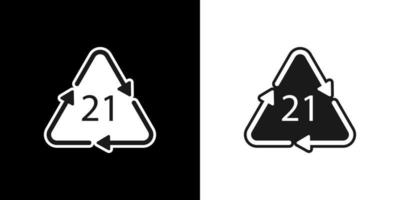 símbolo de reciclaje de papel pap 21 otros papeles mixtos. ilustración vectorial vector