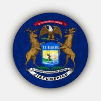 Michigan state flag. Vector illustration.