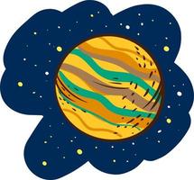 Jupiter in space, illustration, vector on white background