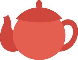 Small red teapot, illustration, vector on a white background