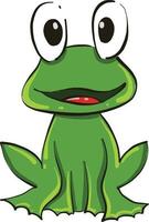 Funny frog, illustration, vector on white background.