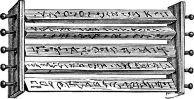 tabletas de solons o quackenbos, grabado antiguo. vector