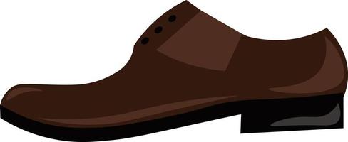 Brown shoe, illustration, vector on white background.